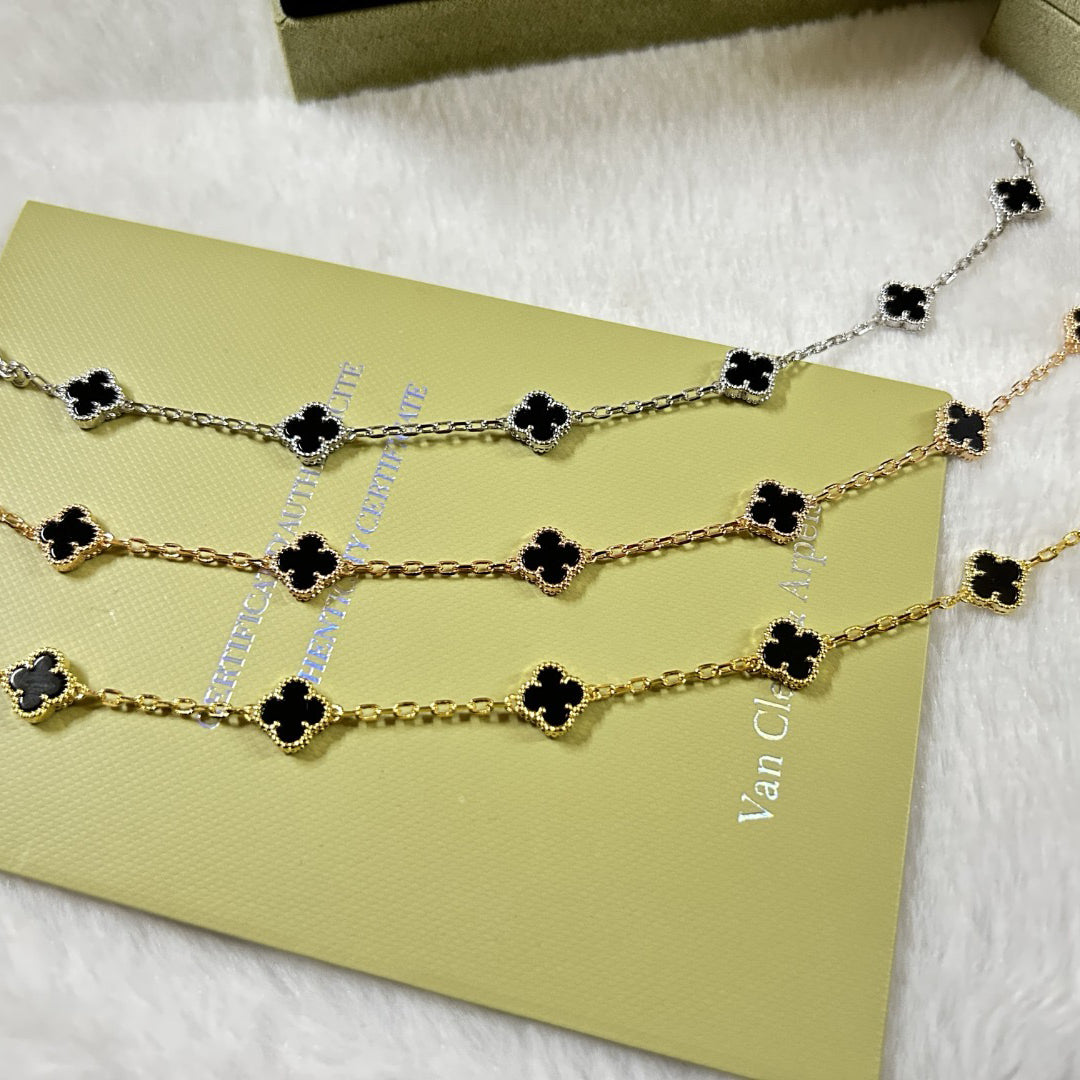 [LumiVibe]CLOVER 6 MOTIF  ONYXS BRACELET