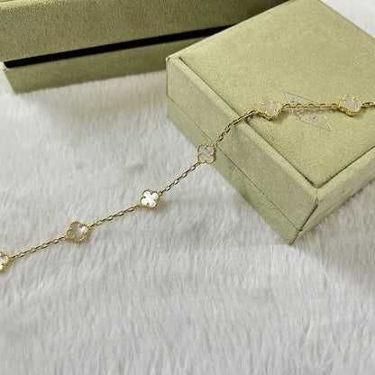 [LumiVibe]CLOVER 6 MOTIF WHITE MOP BRACELET