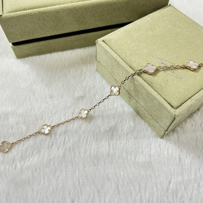 [LumiVibe]CLOVER 6 MOTIF WHITE MOP BRACELET