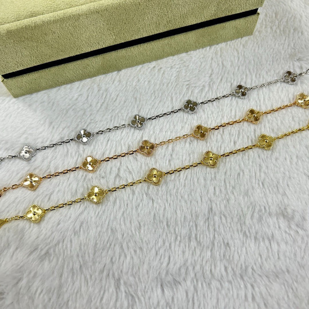 [LumiVibe]CLOVER 6 MOTIF DIAMOND BRACELET