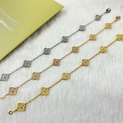 [LumiVibe]CLOVER 6 MOTIF DIAMOND BRACELET