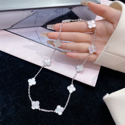 [LumiVibe]CLOVER 10 MOTIFS WHITE MOTHER OF PEARL NECKLACE