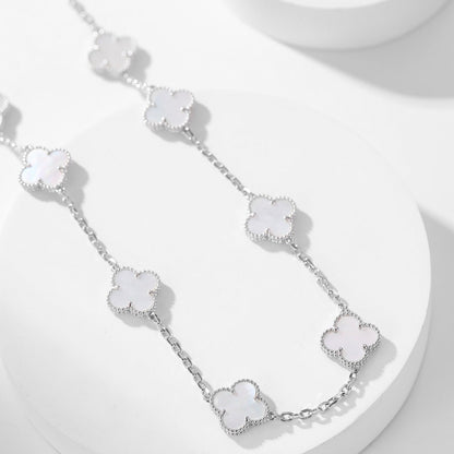 [LumiVibe]CLOVER 10 MOTIFS WHITE MOTHER OF PEARL NECKLACE