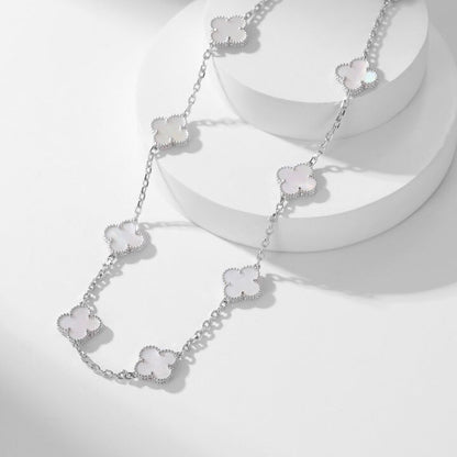 [LumiVibe]CLOVER 10 MOTIFS WHITE MOTHER OF PEARL NECKLACE