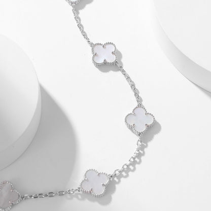 [LumiVibe]CLOVER 10 MOTIFS WHITE MOTHER OF PEARL NECKLACE