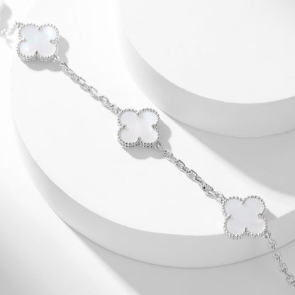 [LumiVibe]CLOVER 10 MOTIFS WHITE MOTHER OF PEARL NECKLACE