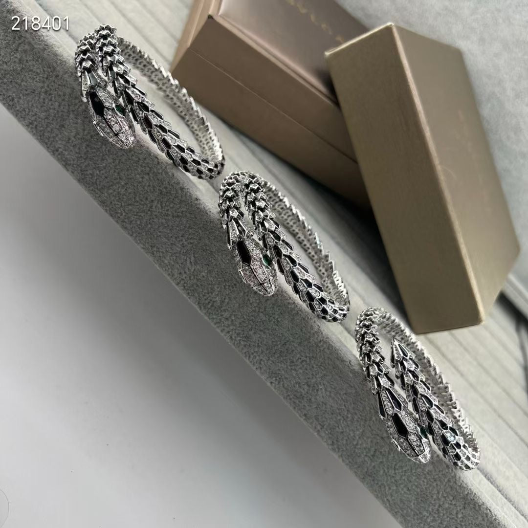 [LumiVibe]NEW OBSIDIAN & DIAMOND SERPENT BRACELET