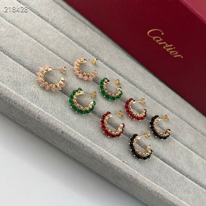 [LumiVibe]NEW COLORED GEMSTONE COLLECTION SMALL HOOP EARRINGS