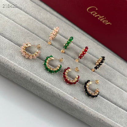 [LumiVibe]NEW COLORED GEMSTONE COLLECTION SMALL HOOP EARRINGS