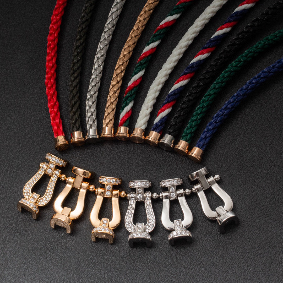 [LumiVibe]FORCE LARGE HORSESHOE FULL DIAMOND BRACELET SILVER