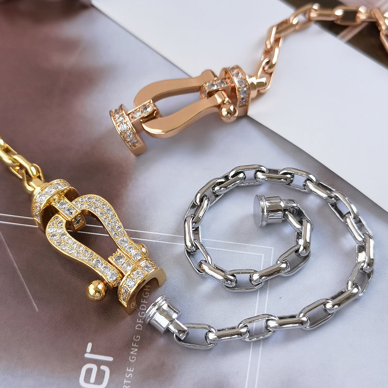 [LumiVibe]FORCE LARGE HORSESHOE CLASP  METAL BRACELET