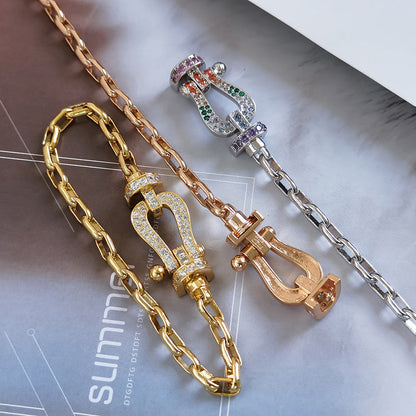 [LumiVibe]FORCE LARGE HORSESHOE CLASP  METAL BRACELET