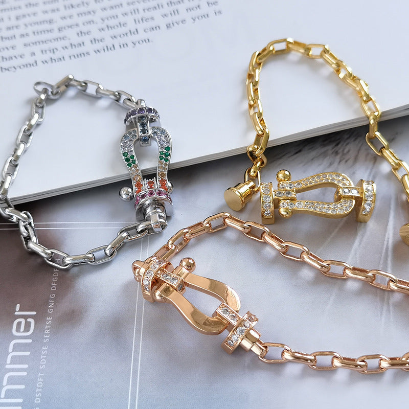 [LumiVibe]FORCE LARGE HORSESHOE CLASP  METAL BRACELET