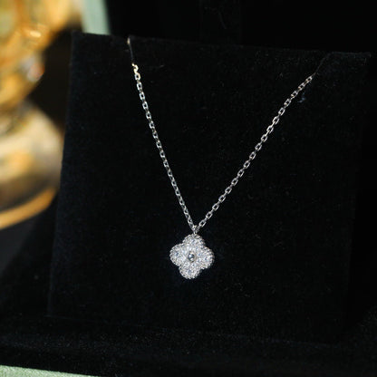 [LumiVibe]CLOVER MINI 9.5MM PENDANT DIAMOND NECKLACE