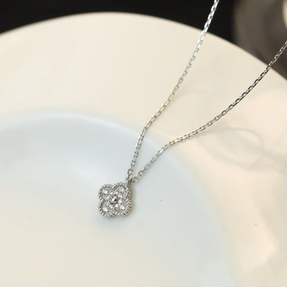 [LumiVibe]CLOVER MINI 9.5MM PENDANT DIAMOND NECKLACE