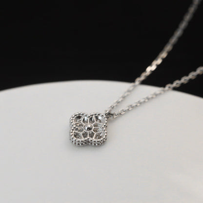 [LumiVibe]CLOVER MINI 9.5MM PENDANT DIAMOND NECKLACE