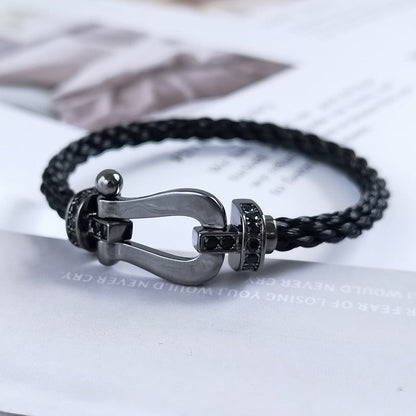 [LumiVibe]FORCE LARGE SERIES HORSESHOE BLACK SAMURAI BRACELET
