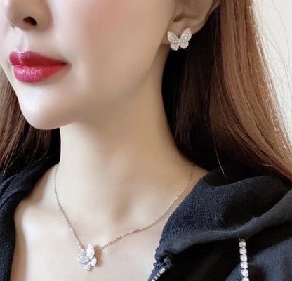 [LumiVibe]BUTTERFLY ALL DIAMOND EARRINGS