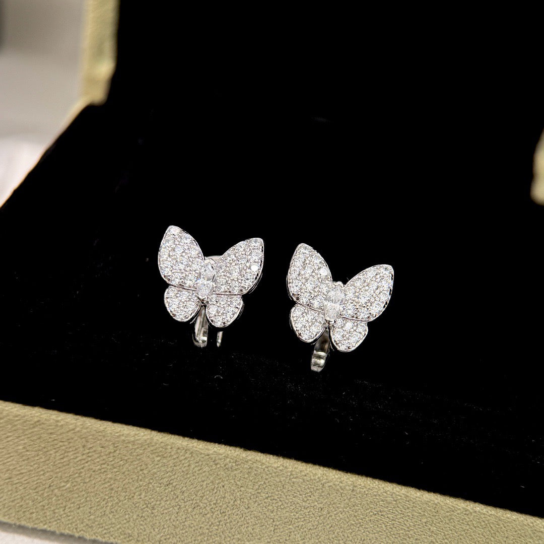 [LumiVibe]BUTTERFLY ALL DIAMOND EARRINGS