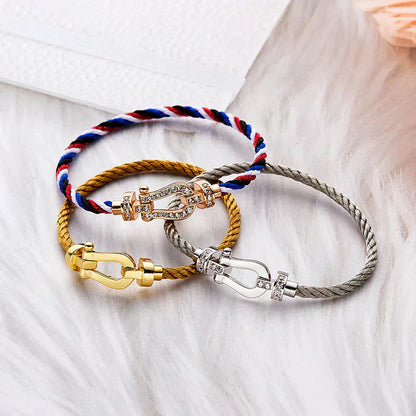 [LumiVibe]FORCE LARGE HORSESHOE NO DIAMOND BRACELET GOLD