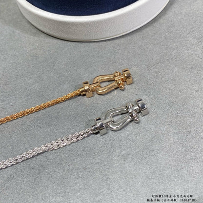 [LumiVibe]FORCE SMALL HORSESHOE  DIAMOND CHAIN ROPE BRACELET