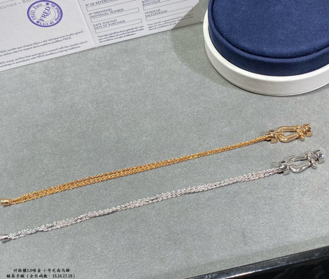 [LumiVibe]FORCE SMALL HORSESHOE  DIAMOND CHAIN ROPE BRACELET