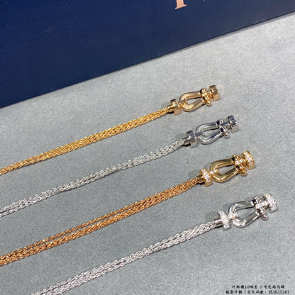 [LumiVibe]FORCE SMALL HORSESHOE  DIAMOND CHAIN ROPE BRACELET