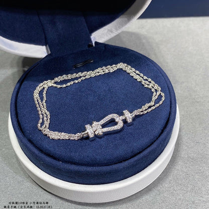 [LumiVibe]FORCE SMALL HORSESHOE  DIAMOND CHAIN ROPE BRACELET