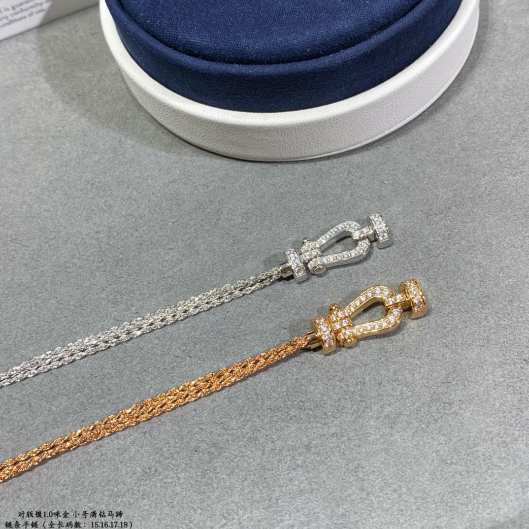 [LumiVibe]FORCE SMALL HORSESHOE  DIAMOND CHAIN ROPE BRACELET