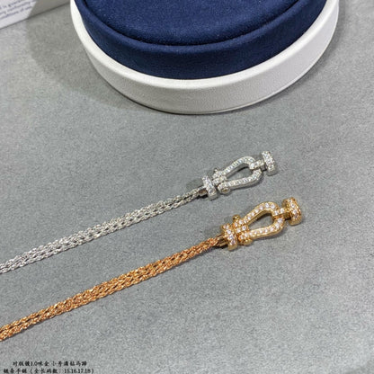 [LumiVibe]FORCE SMALL HORSESHOE  DIAMOND CHAIN ROPE BRACELET