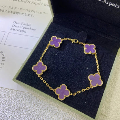 [LumiVibe] CLOVER 5 MOTIF VIOLET BRACELET COLLECTION