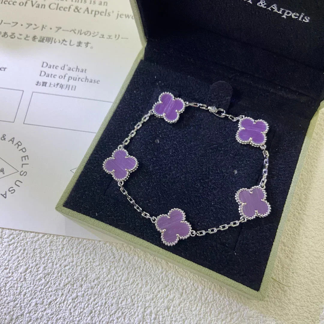 [LumiVibe] CLOVER 5 MOTIF VIOLET BRACELET COLLECTION