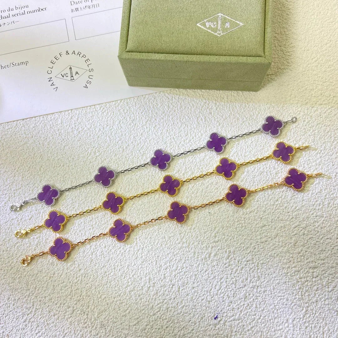 [LumiVibe] CLOVER 5 MOTIF VIOLET BRACELET COLLECTION