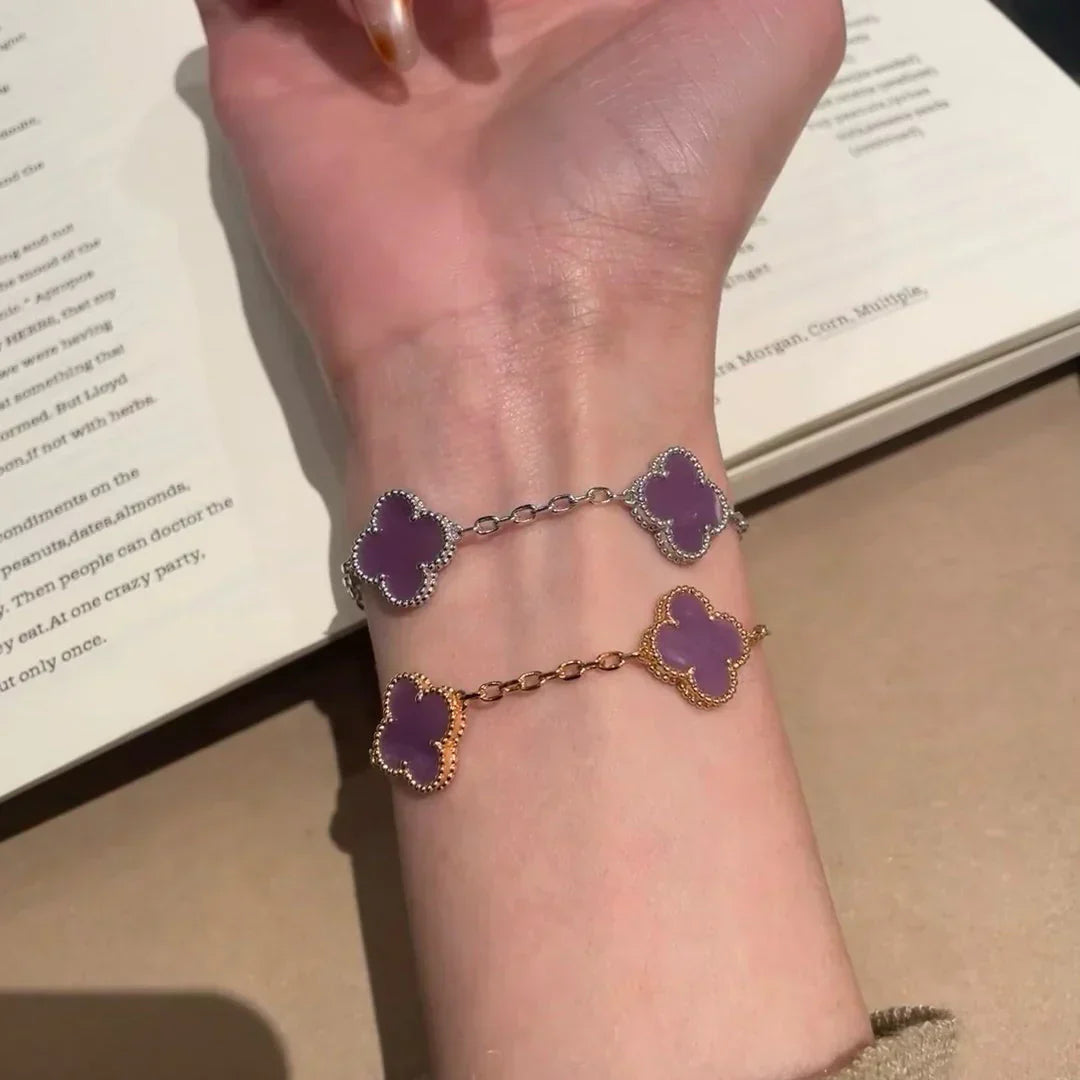 [LumiVibe] CLOVER 5 MOTIF VIOLET BRACELET COLLECTION