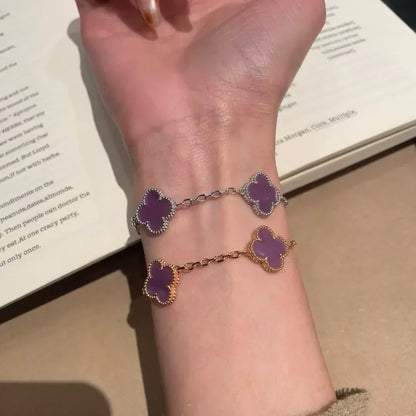 [LumiVibe] CLOVER 5 MOTIF VIOLET BRACELET COLLECTION