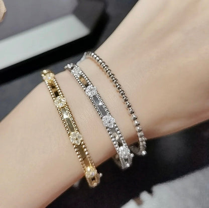 [LumiVibe]CLOVER BRACELET 4MM DIAMONDS