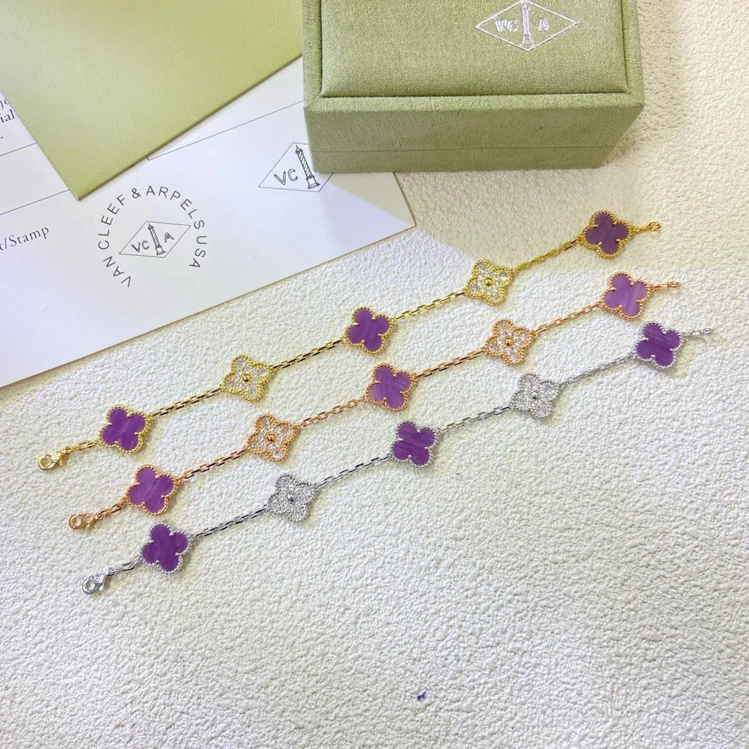 [LumiVibe] CLOVER 5 MOTIF VIOLET BRACELET COLLECTION