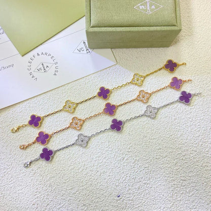 [LumiVibe] CLOVER 5 MOTIF VIOLET BRACELET COLLECTION