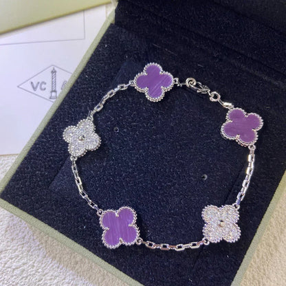 [LumiVibe] CLOVER 5 MOTIF VIOLET BRACELET COLLECTION