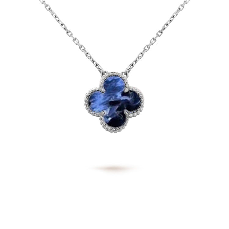 [LumiVibe]CLOVER 15MM PIETERSITE NECKLACE SILVER