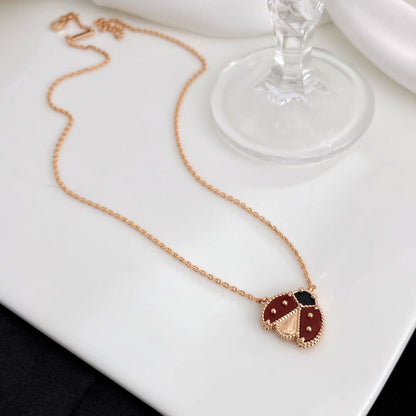 [LumiVibe]LUCKY  CARNELIANS LADYBUG NECKLACE