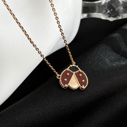 [LumiVibe]LUCKY  CARNELIANS LADYBUG NECKLACE