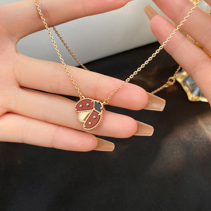 [LumiVibe]LUCKY  CARNELIANS LADYBUG NECKLACE