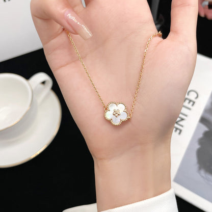 [LumiVibe]LUCKY WHITE MOP PLUM BLOSSOM  BRACELET