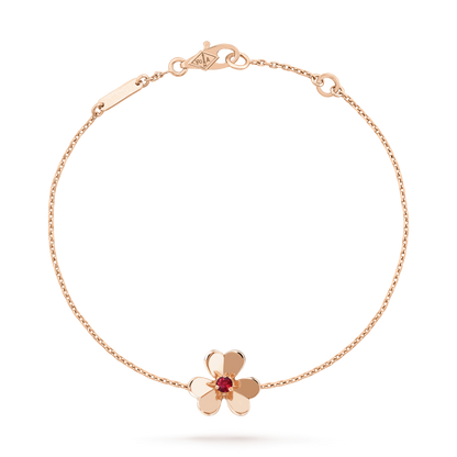 [LumiVibe]FRIVOLE GOLD FLOWER PINK MALACHITE BRACELET