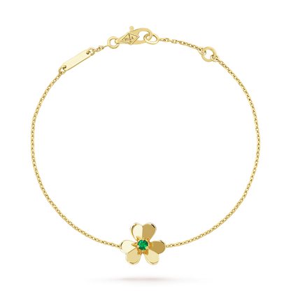 [LumiVibe]FRIVOLE GOLD FLOWER PINK MALACHITE BRACELET