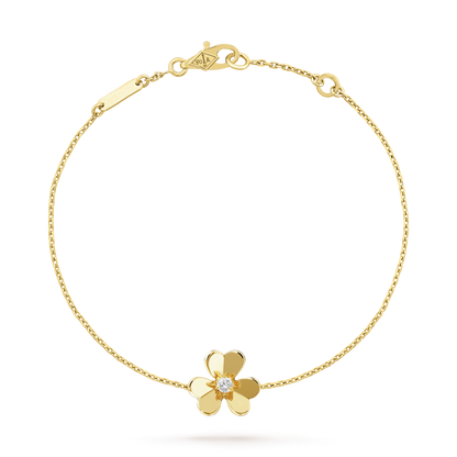 [LumiVibe]FRIVOLE GOLD FLOWER PINK MALACHITE BRACELET