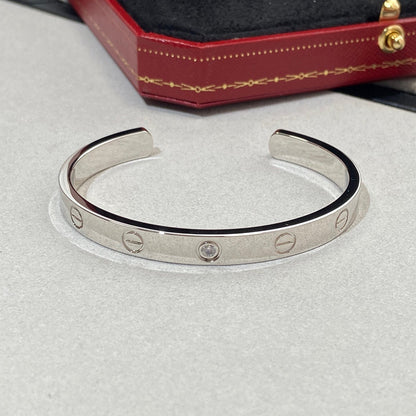 [LumiVibe]LOVE BRACELET 6.1MM 1 DIAMOND OPEN CUFF