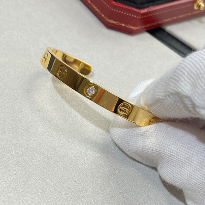 [LumiVibe]LOVE BRACELET 6.1MM 1 DIAMOND OPEN CUFF
