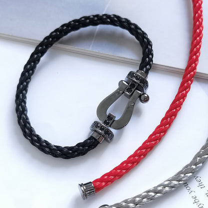 [LumiVibe]FORCE LARGE SERIES HORSESHOE BLACK SAMURAI BRACELET